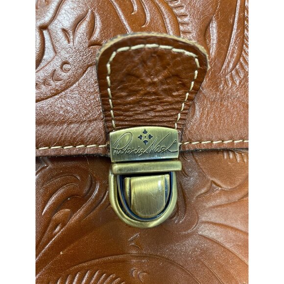 Patricia Nash Womans Brown Vintage Tooled Leather Crossbody Adjustable Shoulder - Picture 7 of 15